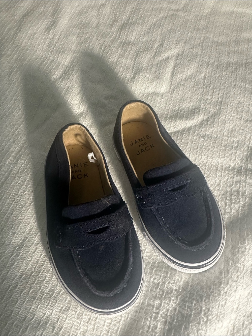 Janie and Jack Navy Suede Penny Loafers. Size 6